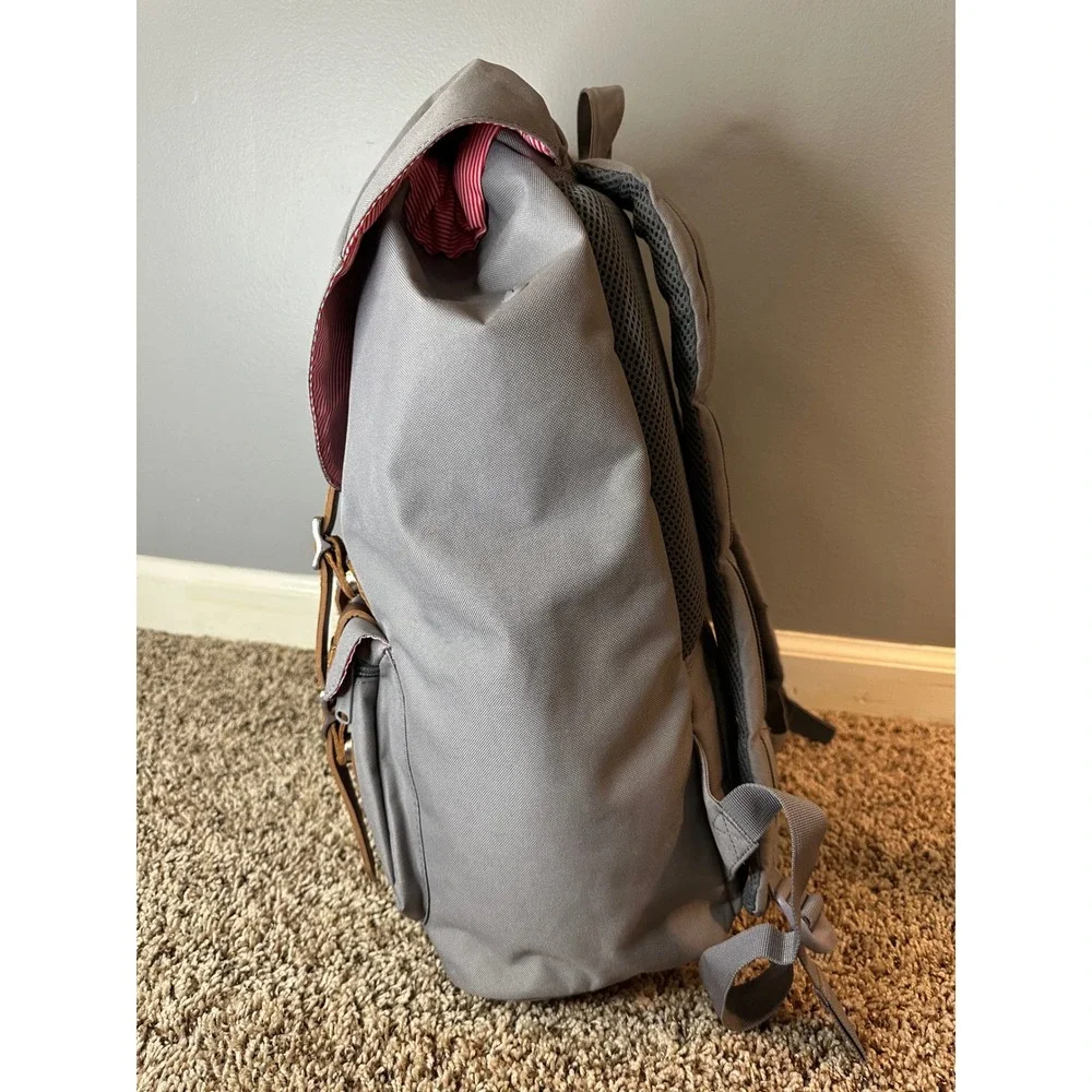 Herschel Supply Co Little America Backpack Grey Brown Straps Canvas Bag